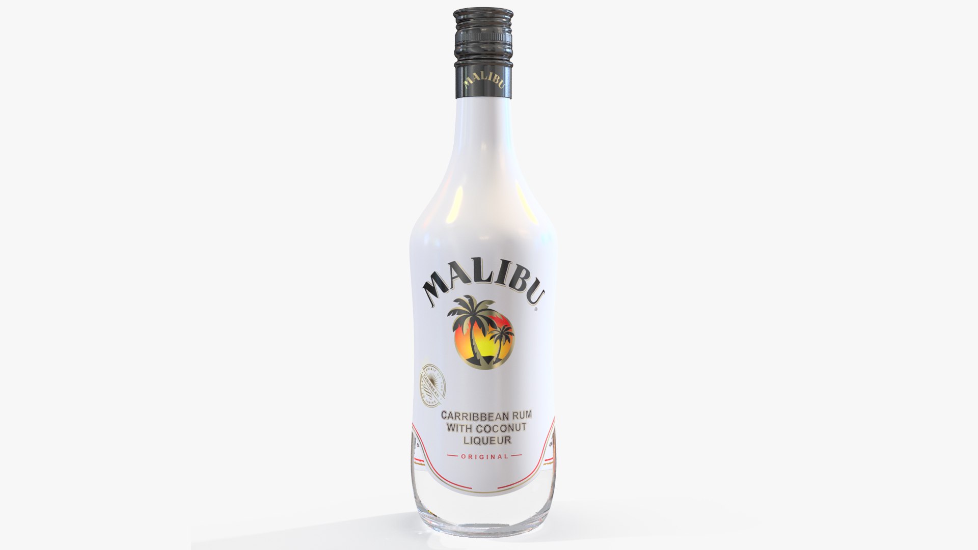 Malibu Caribbean Coconut Rum 750ml Bottle 3D model preview