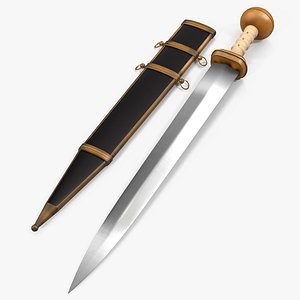 3ds roman gladius short sword sheath