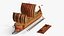Trirreme romano en miniatura sobre soporte
