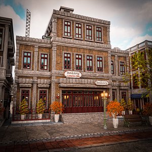 3D model URBAN OLD BUILDING HORROR 3
