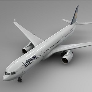 3D airbus a330-300 lufthansa l343