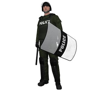 RIOT Police 3 LOD1 Rigged