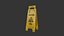 Señal de piso mojado de precaución - Lowpoly PBR