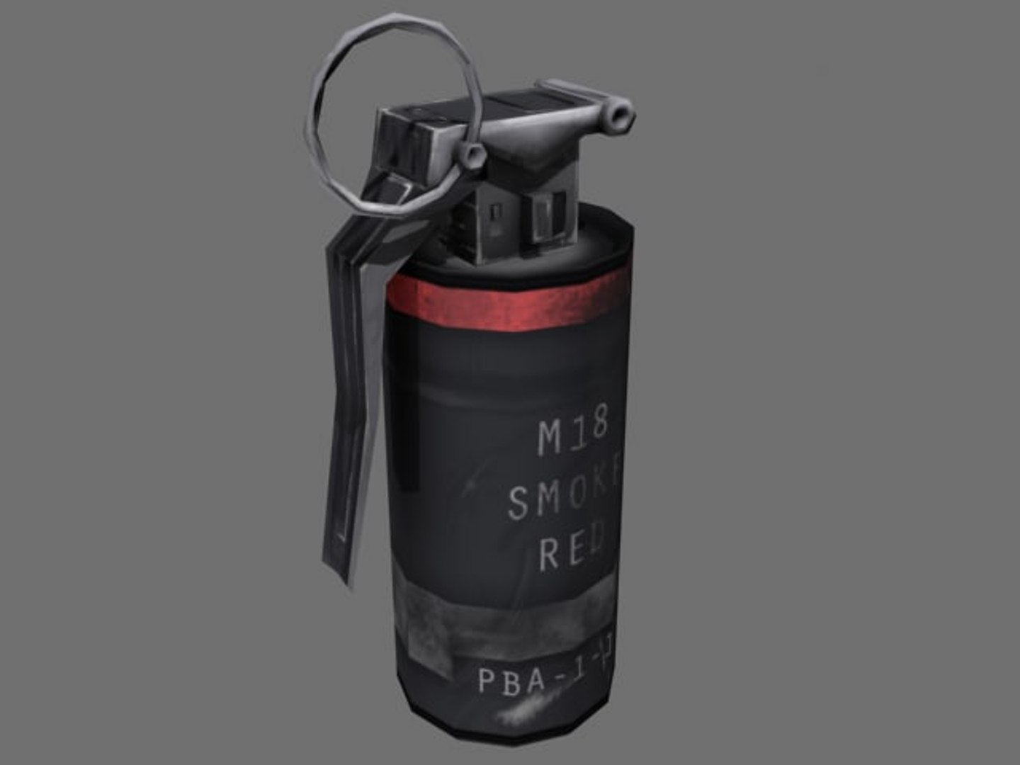 Red Smoke Grenade 3d Model