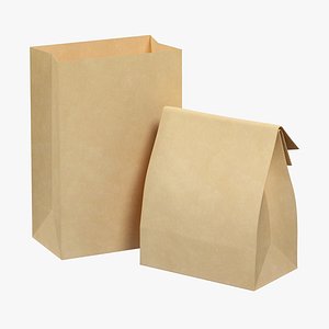 3D Takeaway Bags Set model
