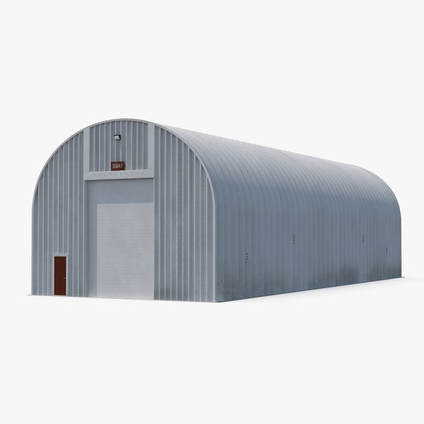 3d model quonset hut utility building