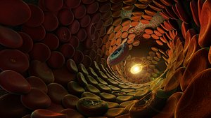 damage blood cells 3d model