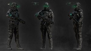 3D Modern Police Soldier
