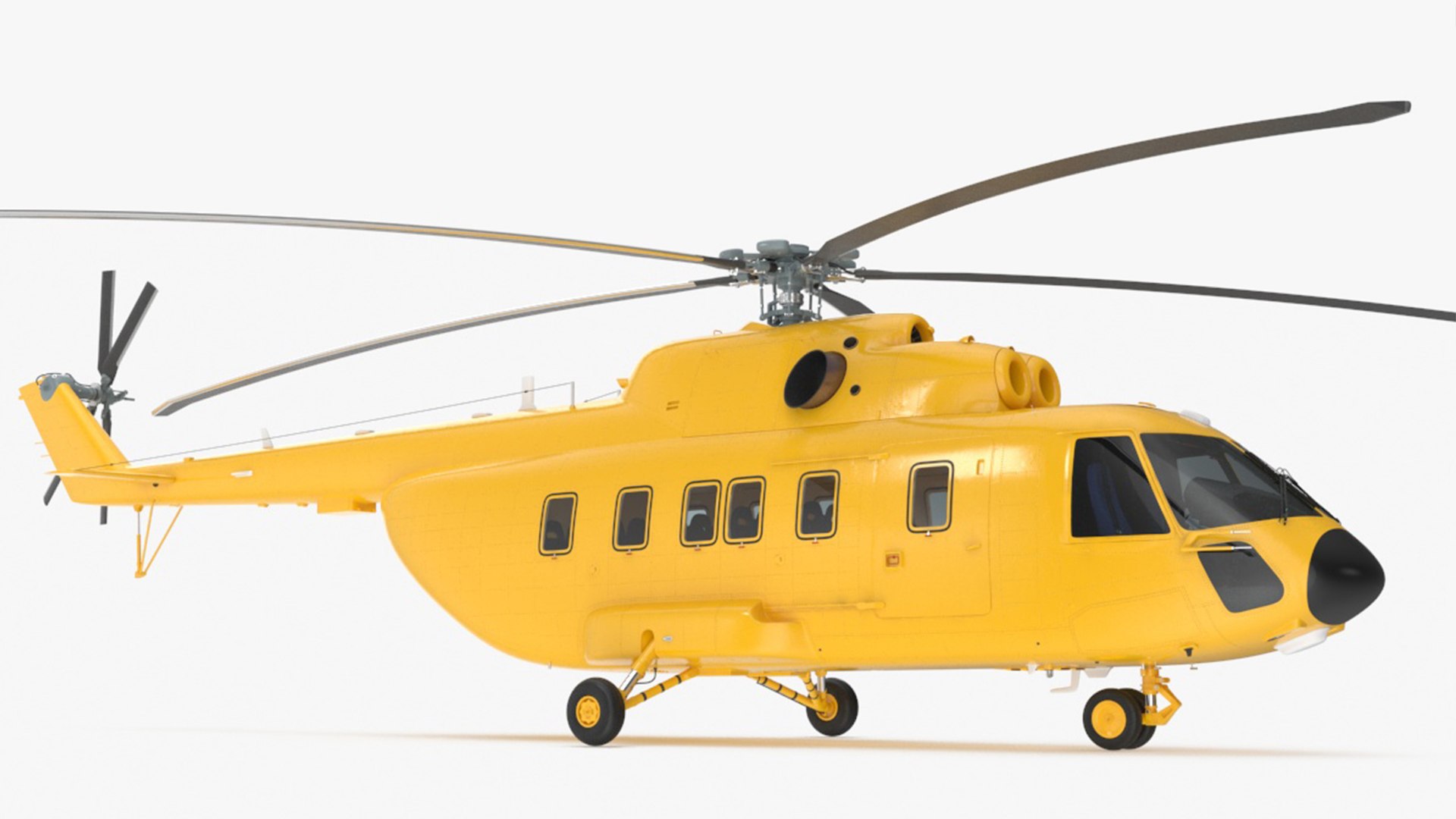 Transport Cargo Helicopter Yellow 3D model preview