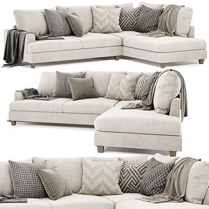 Hamilton 5 seat corner chaise lounge 3D model