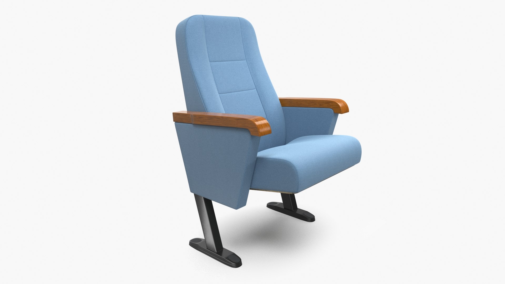 Folding Auditorium Chair Blue 3D model preview
