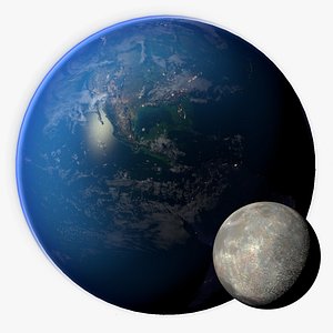 3D Earth and Moon Photorealistic 16K model