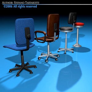 office chairs stools 3ds