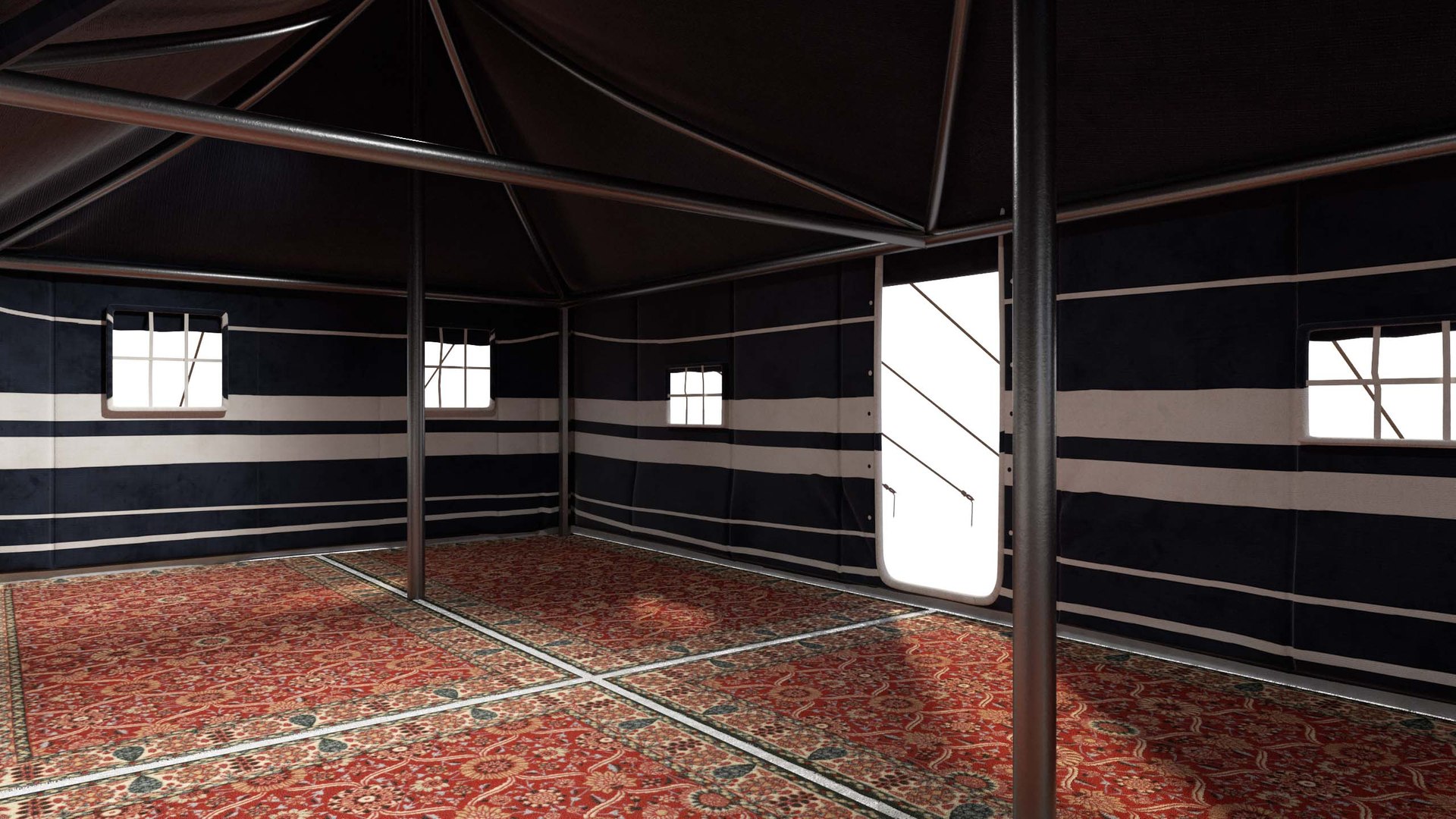 3D model Arabian tent https://p.turbosquid.com/ts-thumb/vy/1lNt86/Tj/tent_5x5_5/jpg/1675593393/1920x1080/fit_q87/c0c1cdf3f8b54cf16452b5ddb2fadc949c7b6081/tent_5x5_5.jpg