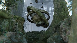 3D The Enigma Stone Sanctuary scene Made In Blender3D