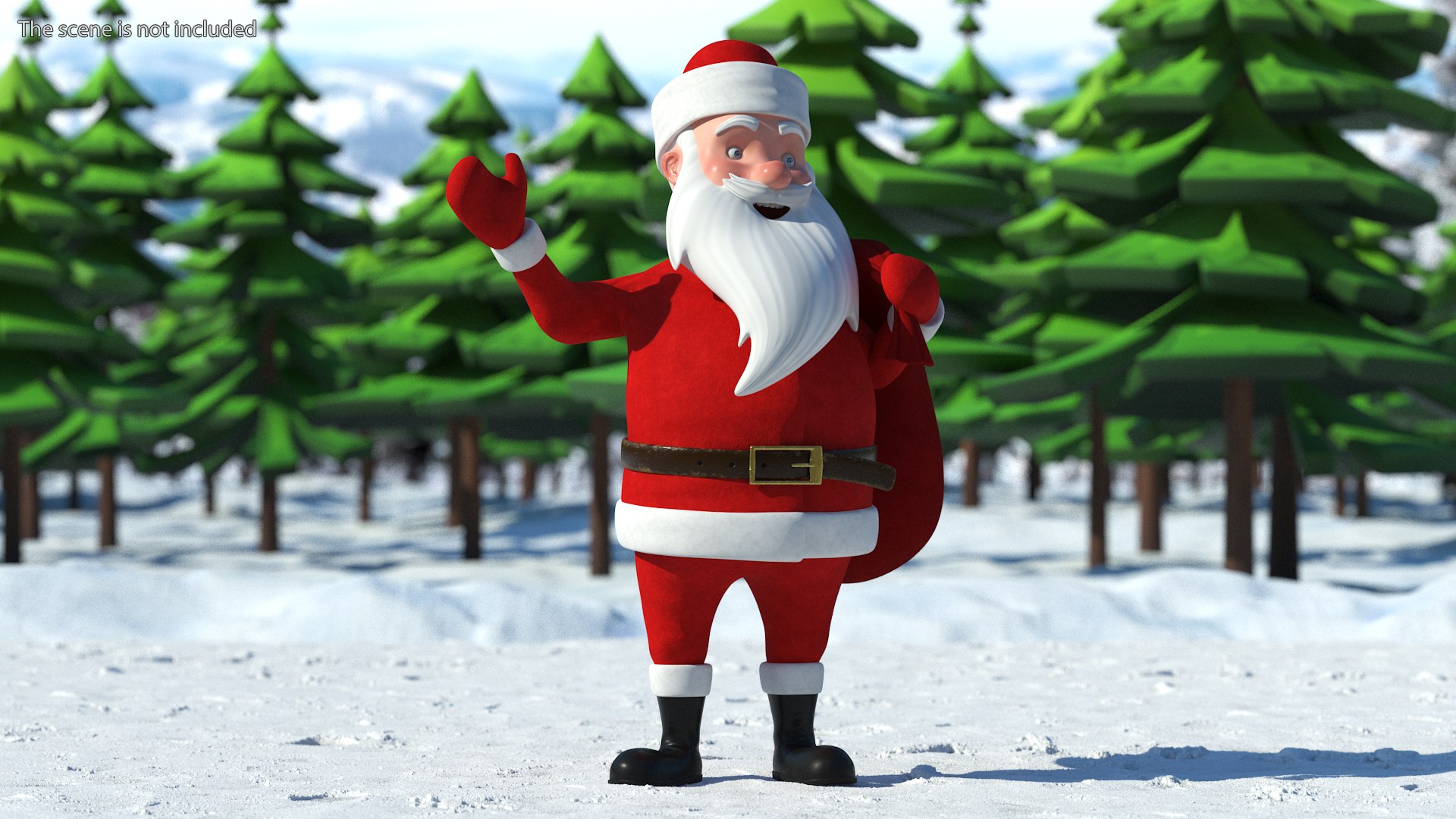 Santa Claus Cartoon Character Waving Pose 3D - TurboSquid 2169643