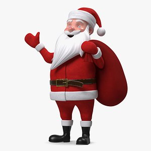 Santa Claus Cartoon Character Waving Pose