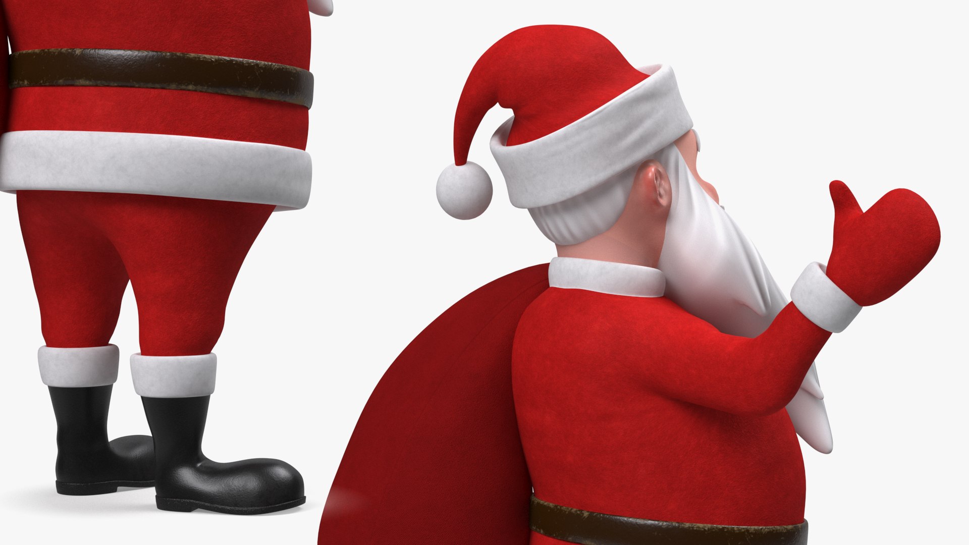 Santa Claus Cartoon Character Waving Pose 3D - TurboSquid 2169643
