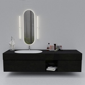 Bathroom cabinet with decor