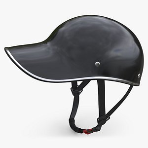 Baseball Cap Bike Helmet Black Plastic 3D