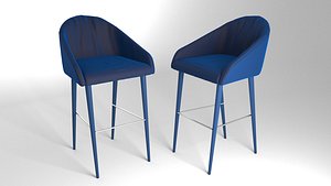 3D model Velvet bar chair