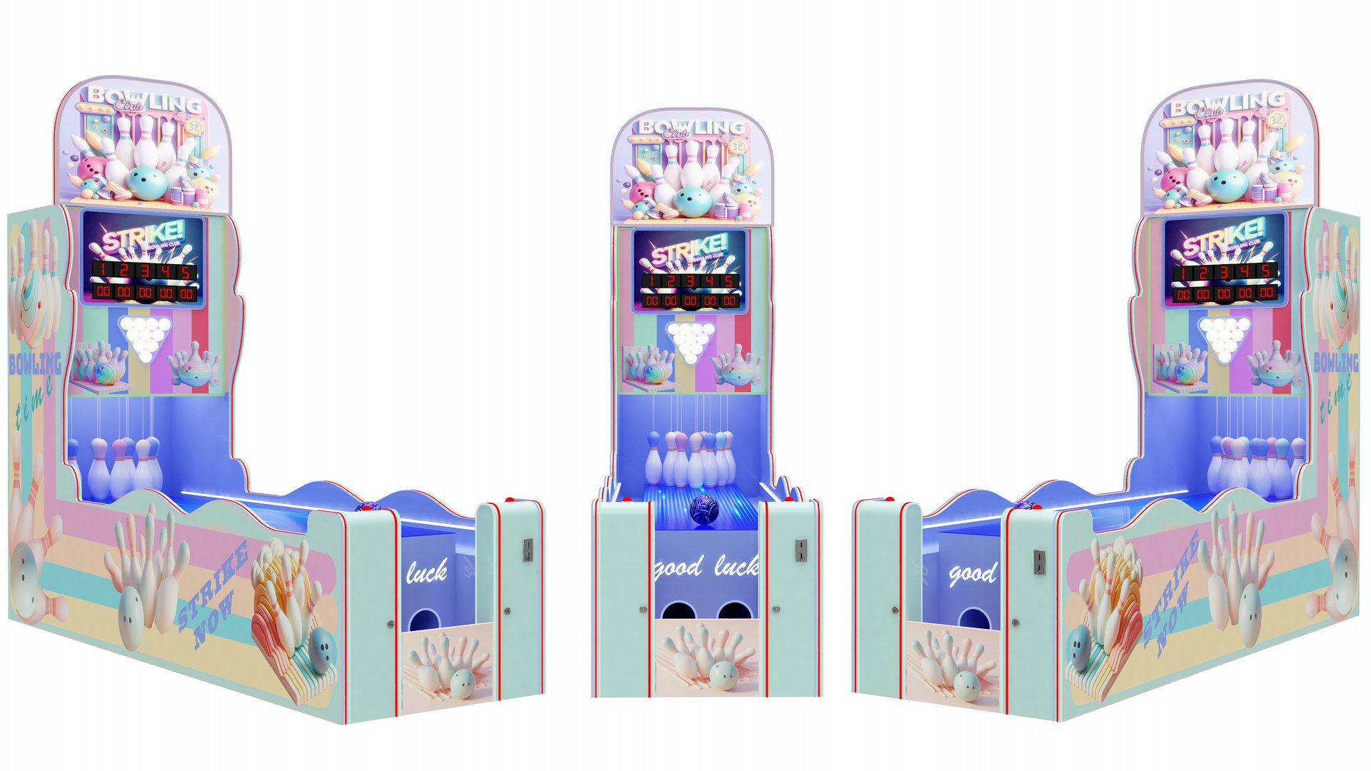 Arcade Game Room Props Package 7 Pieces Game Machines 3D Model ...