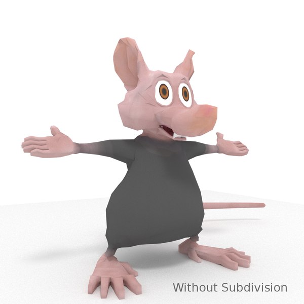 buford cartoon rat 3d model