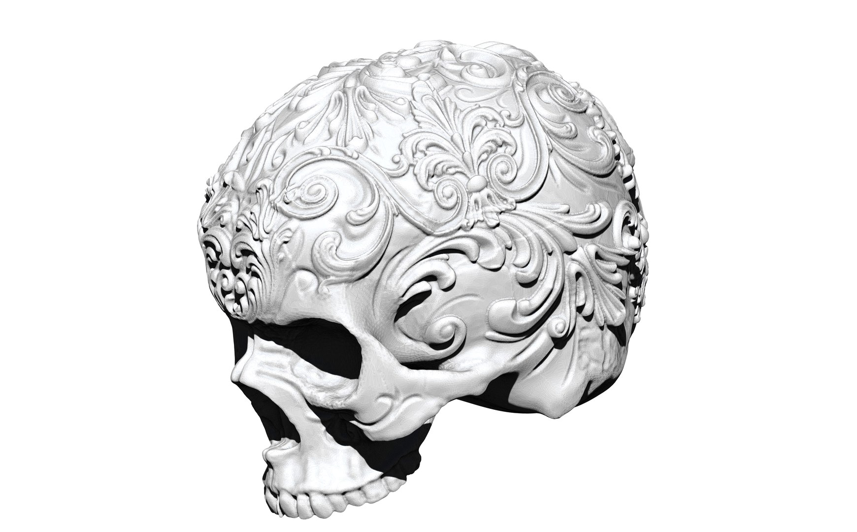 Human Skull Tattoo Carved 3D Model - TurboSquid 1803076