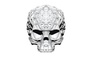 human skull tattoo carved 3D model