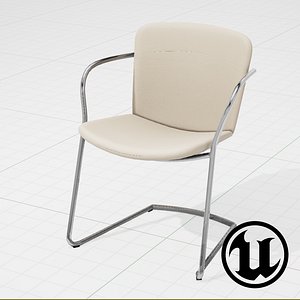 3d unreal halle land cantilever chair