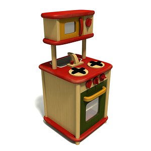 Wooden Toy of All in One Gas-stove, Microwave Oven and Faucet with Sink
