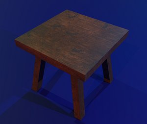 3D wooden chair model