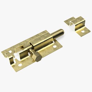 Brass Door Latch Sliding Lock 3D