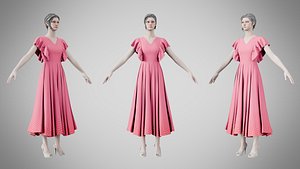 3D model Dress 45 Brink Pink