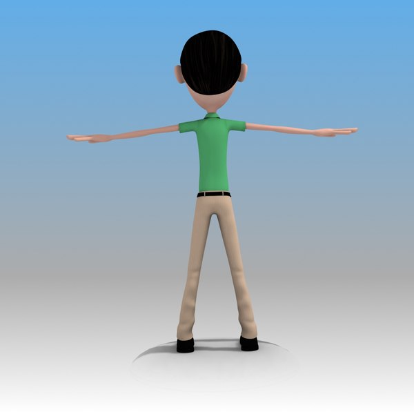 rigged cartoon character man 3d max