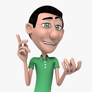 Rigged Cartoon Man Green Guy