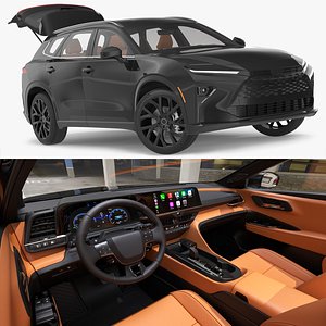 3D model Panoramic Roof Hybrid SUV Black Rigged
