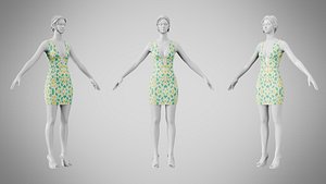 Dress 34 Tropical Leaf Print