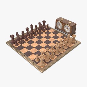 3D Chesboard With Chess Clock