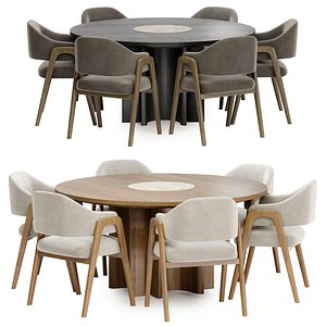 3D trevor jose chair with silva table