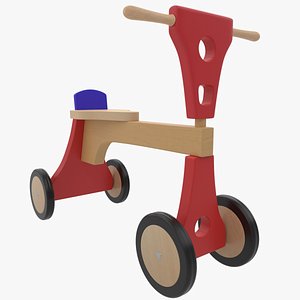 Wooden Push Bike 3D model