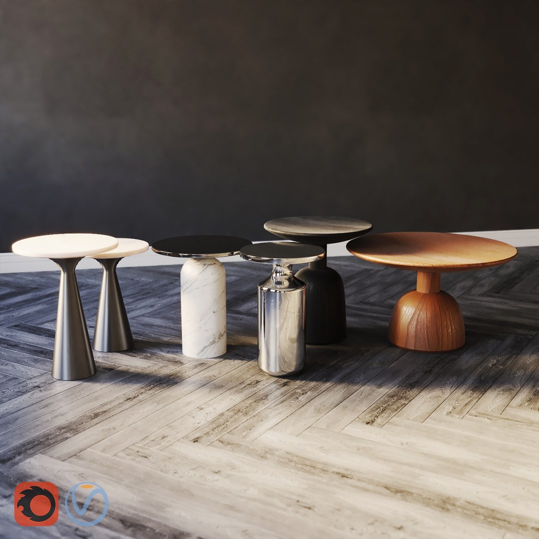 Side Tables Set 01 3D - TurboSquid 1927782