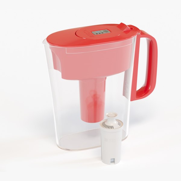 modelo 3d Brita Red Water Pitcher with Filter - TurboSquid 1967924