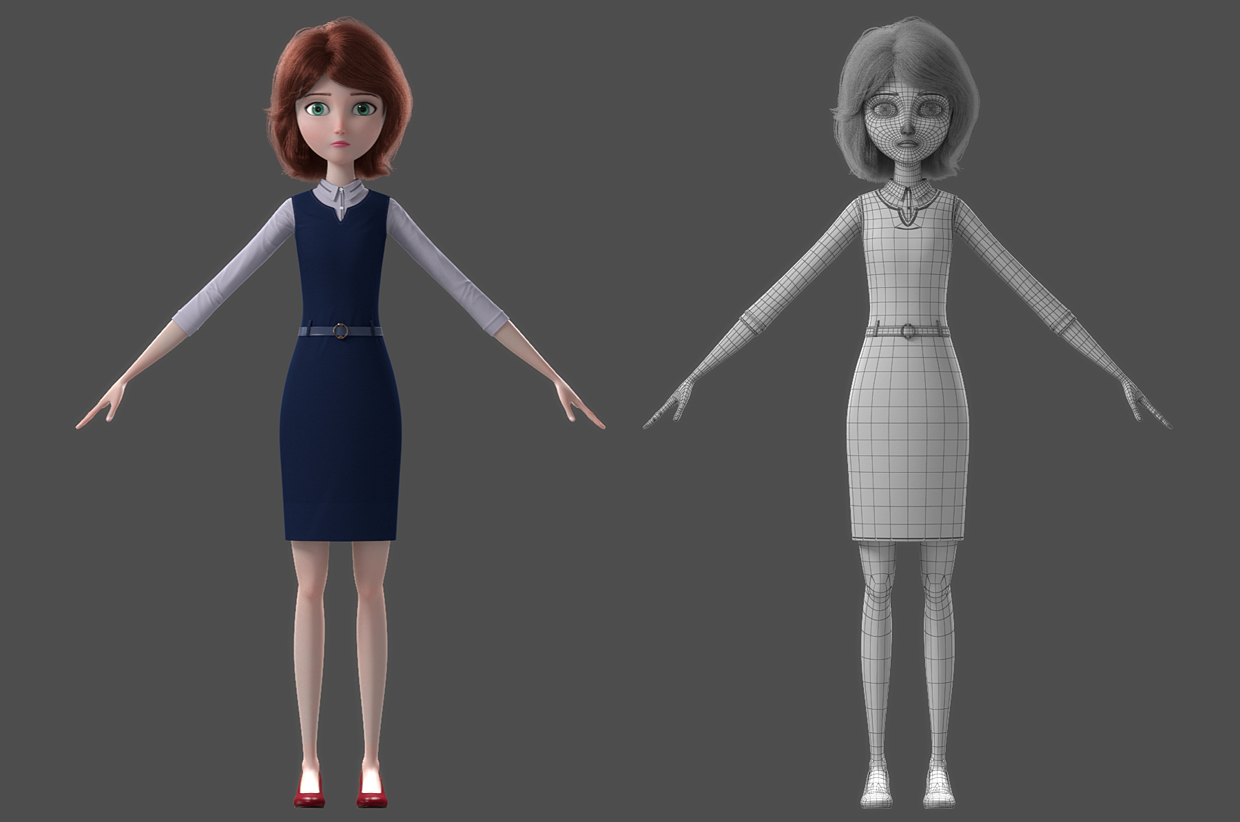 3D модель Мультфильм семья Rigged - TurboSquid 1235563