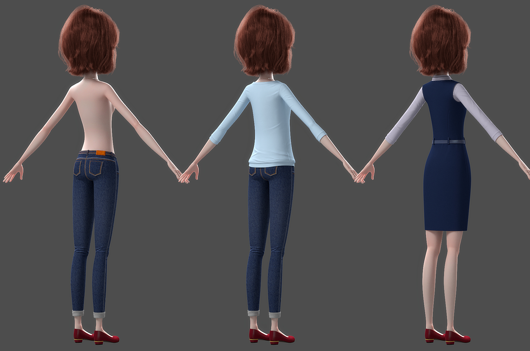 3D модель Мультфильм семья Rigged - TurboSquid 1235563