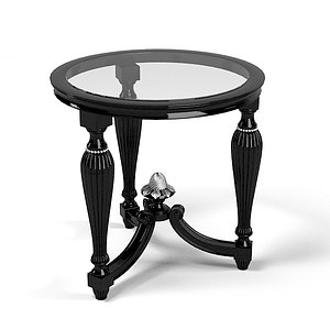 FRANCESCO molon round black classic glass baroque traditional side coffee table