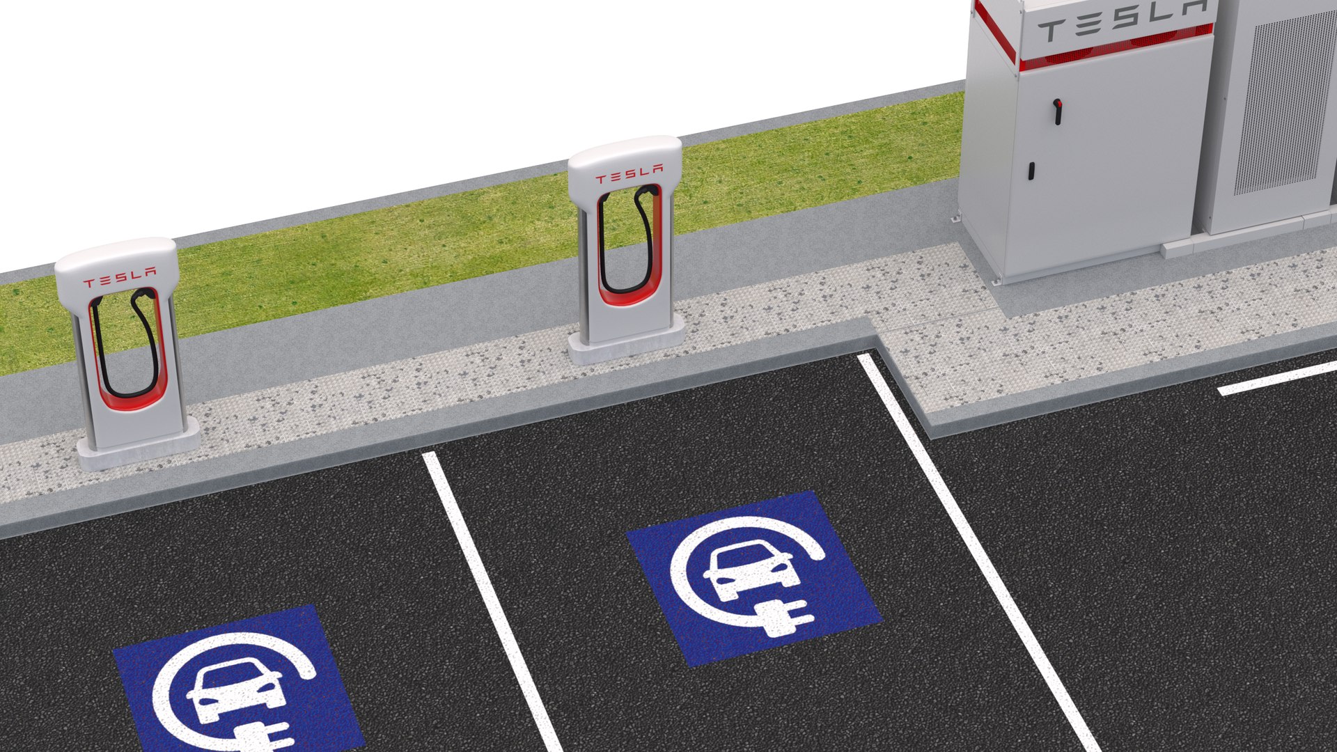 3D Tesla Supercharger Station model https://p.turbosquid.com/ts-thumb/vz/WpC3Xi/w2/teslasuperchargerstation5/png/1705315185/1920x1080/fit_q87/247e87f3a98d1a45fb1cfdf9a0fe77418ee9d8f9/teslasuperchargerstation5.jpg