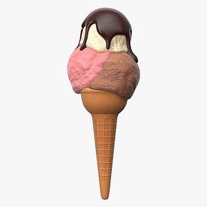 Ice Cream Cone 3v PBR 3D model