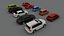 collection of 10 low poly cars