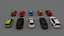 collection of 10 low poly cars